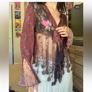 Fairycore Burgundy Robe / Cardigan